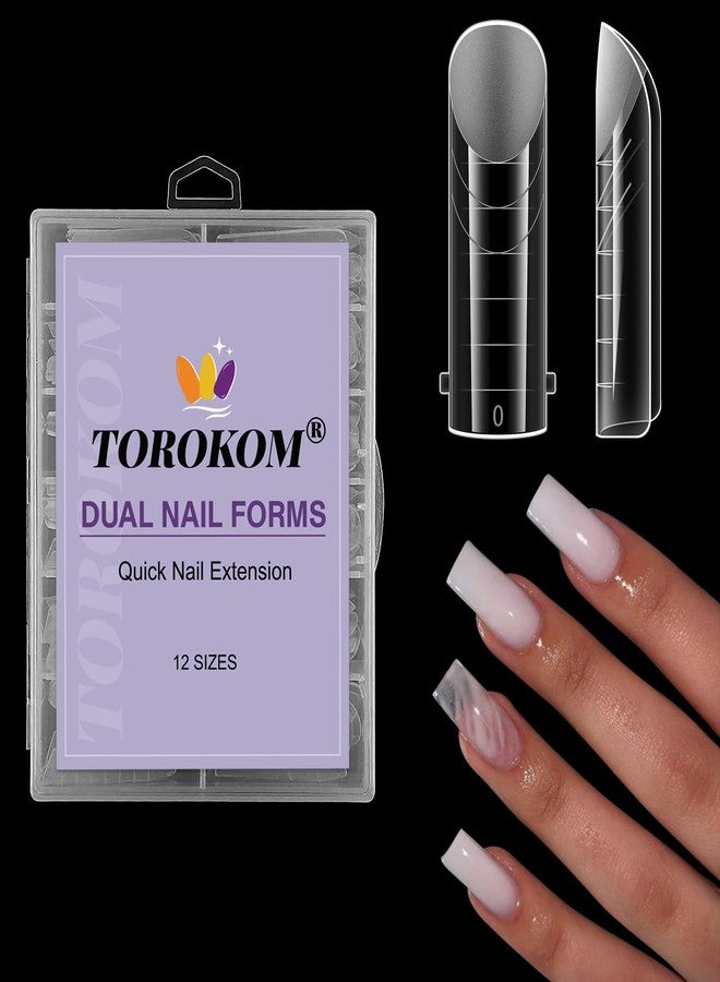 TOROKOM Dual Nail Forms for Poly Extension Gel, 120 PCS Square Poly Nail Gel Nail Molds for Builder Extension Nail Art Design Salon&DIY - Image 1